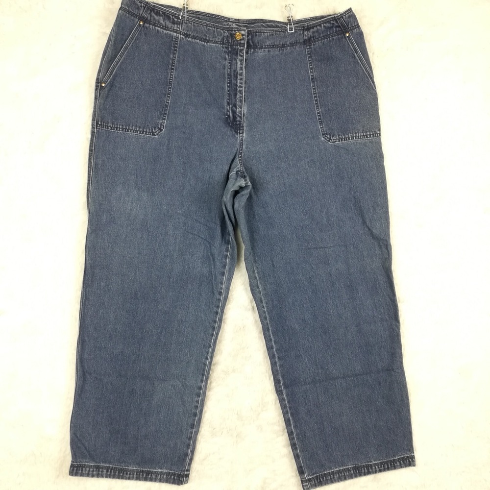 Lauren Jeans Co Ralphβ Womens Straight Leg Blue Denim Medium Wash Plus 22W